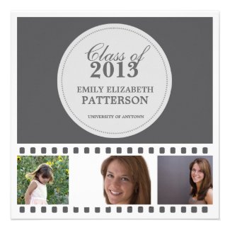 Custom Photo Film Graduation Personalized Invites
