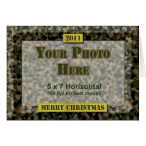 Custom Photo Frame Camouflage Military Christmas cards