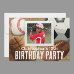 Custom Photo Invitation, Sports Theme Birthday or