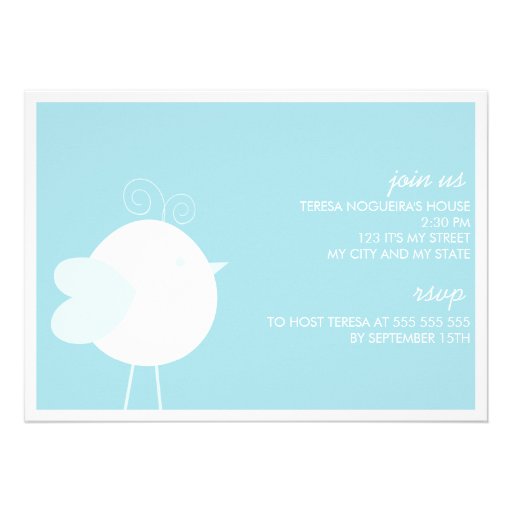 Custom Photo Invitations for Baby Shower Birds