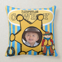 Custom Photo Little Cowboy Pillow pillows
