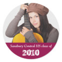 Custom photo maroon red graduation memory keepsake sticker