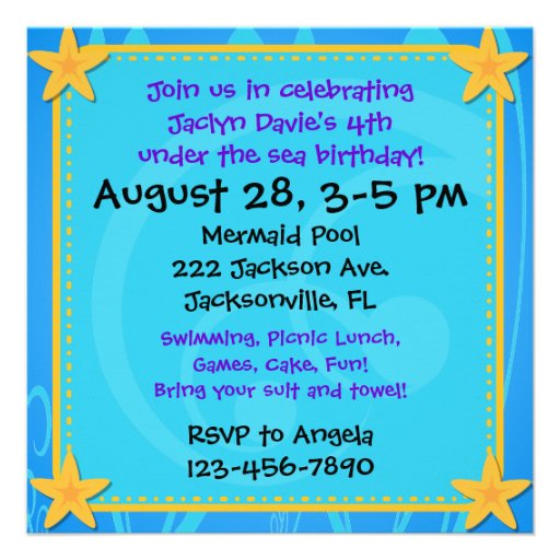 Custom Photo Mermaid Birthday Invitation