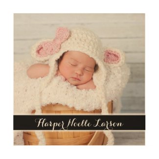 Custom Photo Monogram Personalized Print on Wood Wood Canvases