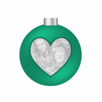 Custom Photo Ornament Green Heart Bulb photo sculptures
