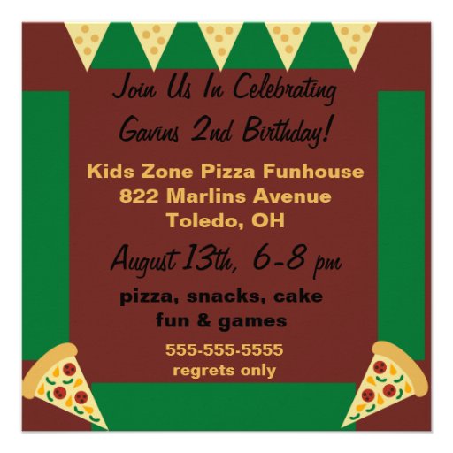 Custom Photo Pizza Party Invitations
