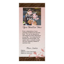 Custom Photo Rack Card, Pink Swirl rack cards