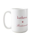 Custom photo red argyle preppy bridesmaid coffee mug