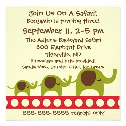 Custom Photo Safari Invitations
