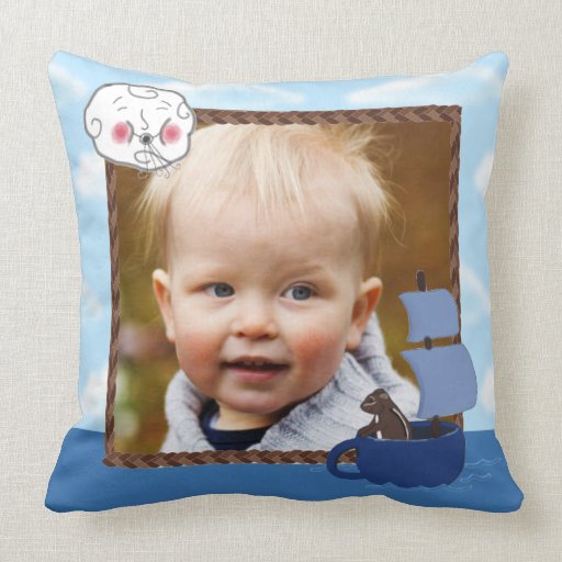 Custom Photo Sailing Chipmunk Accent Throw Pillow
