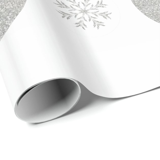 Custom Photo Silver Glitter Look Gift Wrap-2