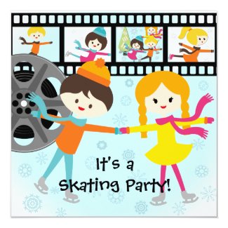 Custom Photo Skating Party Invitations