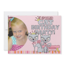 Custom Photo Spoiled Cat Birthday Party Invitation