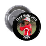 Custom Photo Sports pin / button with team name