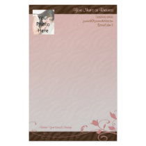 Custom Photo Stationery, Pink Swirl by cutencomfy Custom Photo Stationery, Pink Swirl