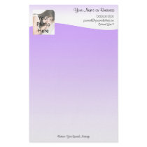 Custom Photo Stationery, Purple Wave