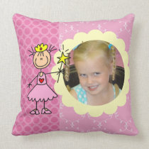 Custom Photo Stick Figure Princess Pillow pillows