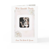 Custom Photo & Text Wedding Thank You Card cards