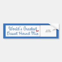 Custom Photo! Worlds Greatest Basset Hound Mix Bumper Sticker