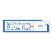 Custom Photo! Worlds Greatest Bichon Frise Bumper Sticker