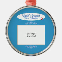 Custom Photo! Worlds Greatest Blue Heeler Christmas Tree Ornament