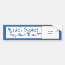 Custom Photo! Worlds Greatest Egyptian Mau Bumper Sticker