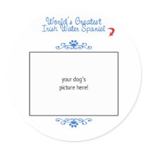Custom Photo! Worlds Greatest Irish Water Spaniel stickers