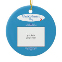 Custom Photo! Worlds Greatest Pug ornaments