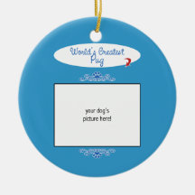 Custom Photo! Worlds Greatest Pug Ornament