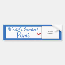 Custom Photo! Worlds Greatest Pumi Bumper Sticker