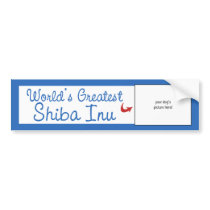 Custom Photo! Worlds Greatest Shiba Inu Bumper Sticker