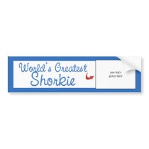 Custom Photo! Worlds Greatest Shorkie Bumper Sticker