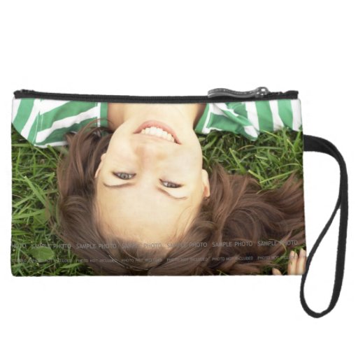 Custom Photo Wristlet Purse for Cell Phone Sueded