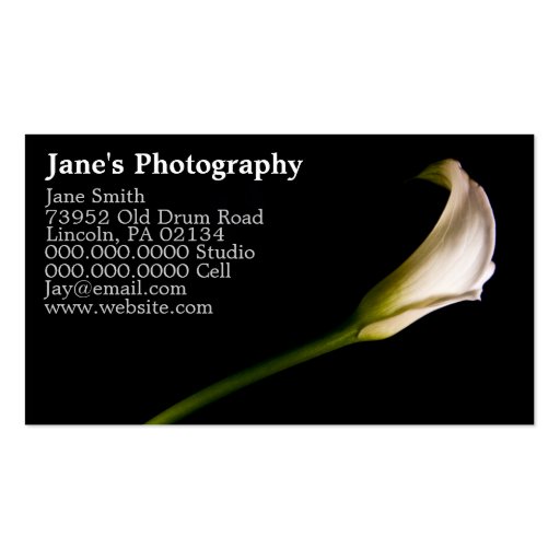 Custom Photography Business Cards (front side)