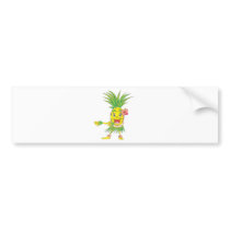 Custom Pineapple Hula Dancer Dancing Bumper Sticker