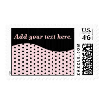 Custom Pink and Black Polka Dot Postage postage by JoyOfLife Custom Pink and Black Polka Dot Postage postage