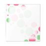 Custom Pink and Green Dots Monogram Notepad