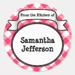 Custom Pink -From the Kitchen Of- Jar or Label stickers