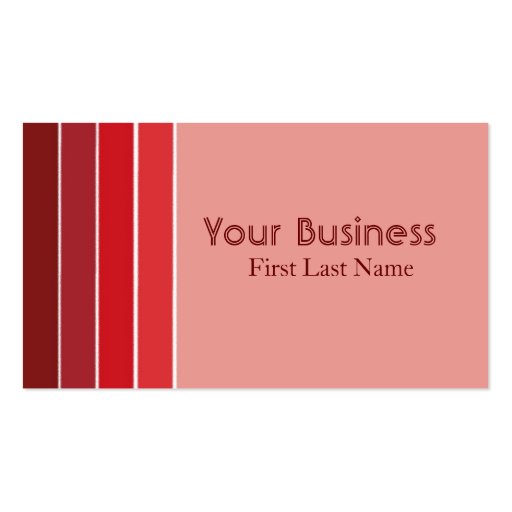Custom pink red fade stripe business cards