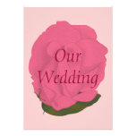 Custom Pink Rose Wedding Invitations invitations