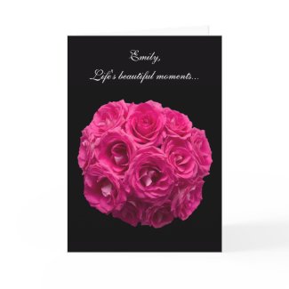 Custom Pink Roses Be My Bridesmaid Card card