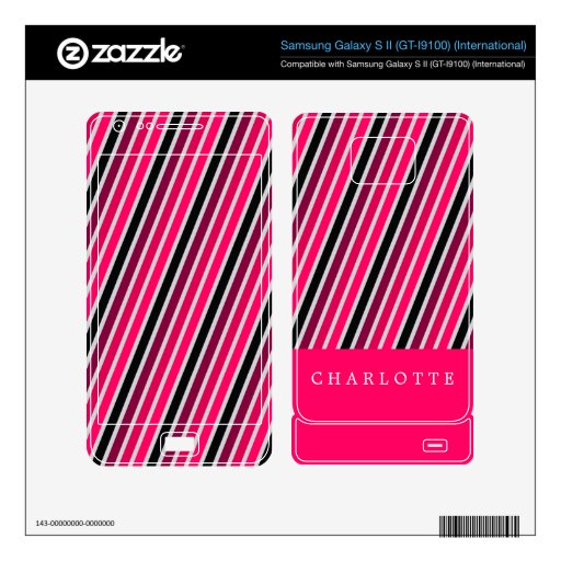 Custom Pink Stripes Samsung Galaxy S II Skin