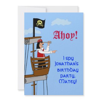 Land Ho Pirate Party Custom Invitations