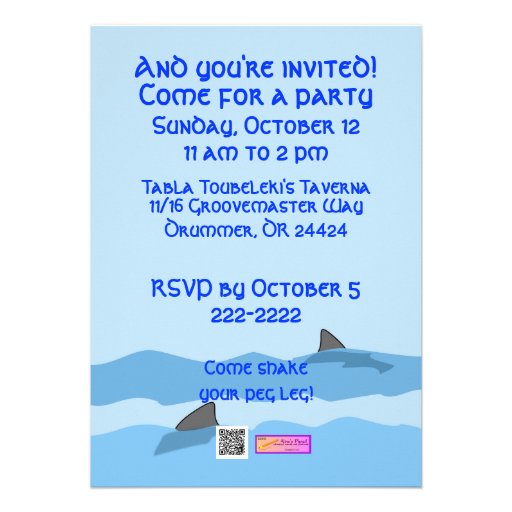 Custom Pirate Birthday Party Invitations Ship