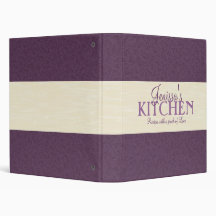 Custom Plum Filigree Recipe Binder