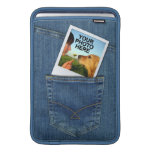 Custom Polaroid Photo in Denim Blue Jeans Pocket MacBook Sleeves