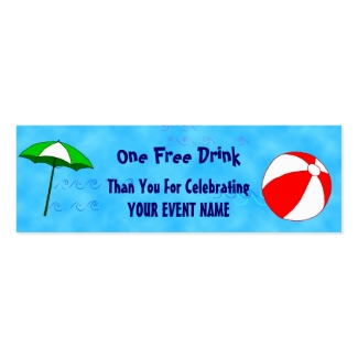 Custom Pool Party Event Drink Ticket