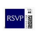 Custom Postage Stamp "RSVP" Navy & White by monogramgallery Custom Postage Stamp "RSVP" Navy & White