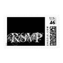 Custom Postage Stamp "RSVP" White & Black by monogramgallery Custom Postage Stamp "RSVP" White & Black