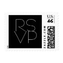 Custom Postage Stamp "RSVP" White & Black by monogramgallery Custom Postage Stamp "RSVP" White & Black